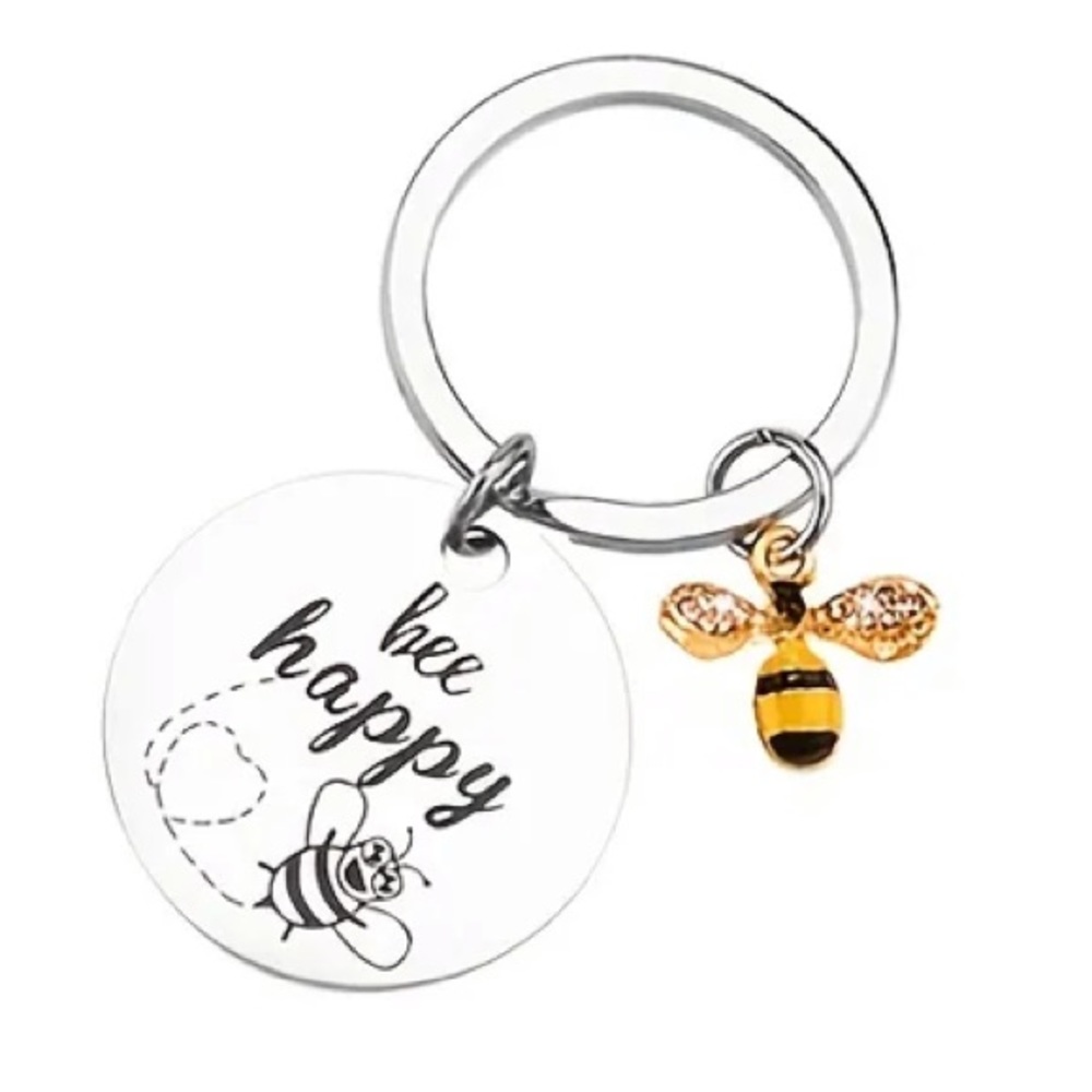Bee Happy Keychain